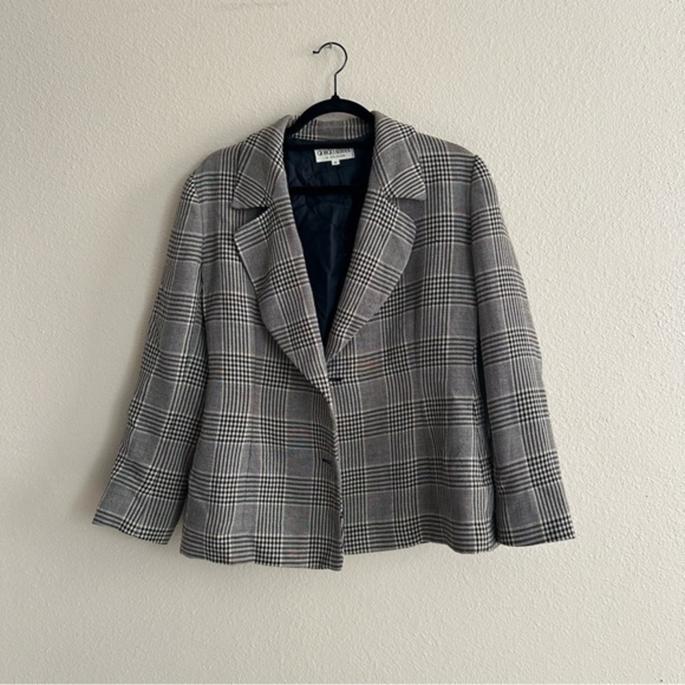 Vintage Giorgio Armani Plaid Wool Blazer